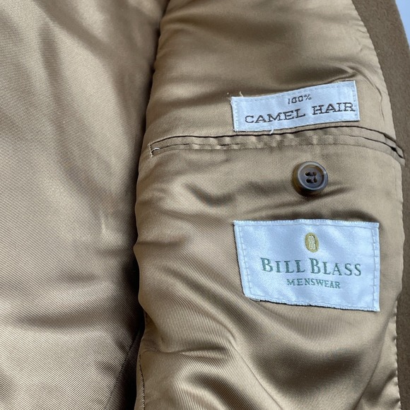 Vintage Bill Blass Camel Hair Blazer Jacket Suit Coat Mens Tan Two Button 44 R - Picture 3 of 10